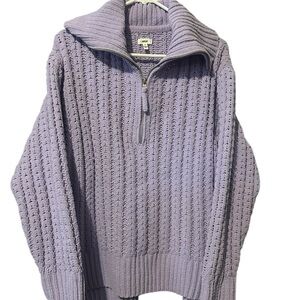 Aerie Lilac Zip-Up Sweater